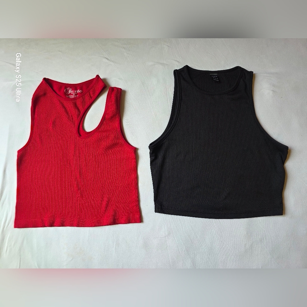 Suzette Red and Shein Black Lot Tank Tops